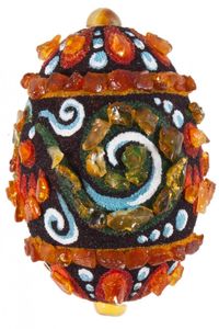 Сувенір «Писанка» інкрустована бурштином