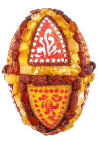 Сувенир «Писанка» инкрустированная янтарем