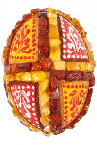 Сувенир «Писанка» инкрустированная янтарем