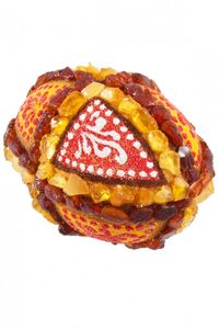 Сувенир «Писанка» инкрустированная янтарем