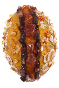 Сувенир «Писанка» инкрустированная янтарем