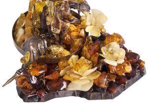 Подсвечник инкрустированный камнями янтаря «Мечта»