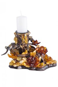 Подсвечник с янтарем «Уютный дом»