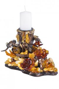Подсвечник с янтарем «Уютный дом»