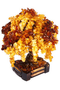 Сувенирное дерево-бонсай с янтарными камнями