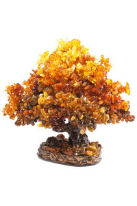 Дерево-бонсай с янтарными камнями