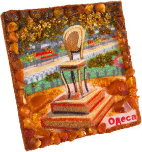 Сувенирный магнит «Одесса. Памятник Ильфу и Петрову»