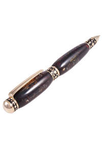 Янтарная шариковая ручка с фурнитурой «Звездное небо»