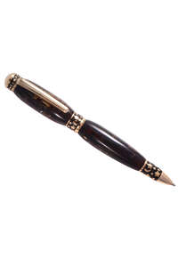 Янтарная шариковая ручка с фурнитурой «Звездное небо»