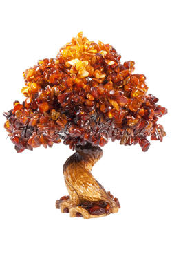 Дерево-бонсай з бурштиновим камінням