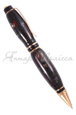 Шариковая ручка из темного янтаря