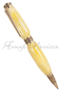 Сувенирная шариковая ручка с янтарем