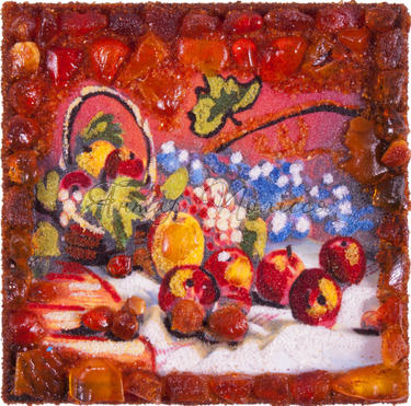Сувенирный магнит «Яблоки, виноград и орехи»
