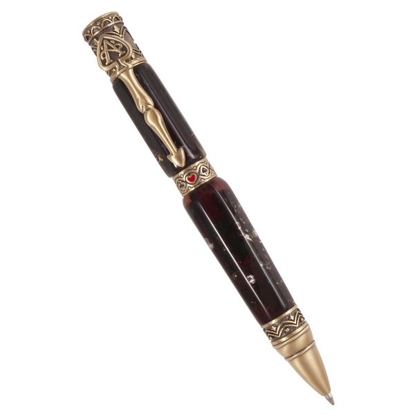 Граненая янтарная шариковая ручка с фурнитурой «Азарт»
