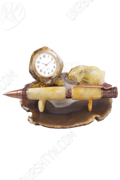 Настільний набір (Годинник, ручка, тримач для візиток)