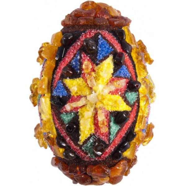 Сувенир «Писанка» инкрустированная янтарем