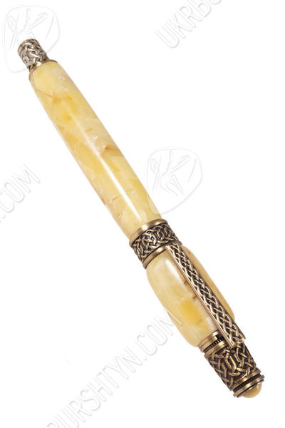 Перьевая ручка из янтаря «Плетение»