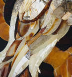 Картина з різнокольорових каменів бурштину «Павич»