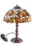 Лампа з бурштину і білого вітражного скла