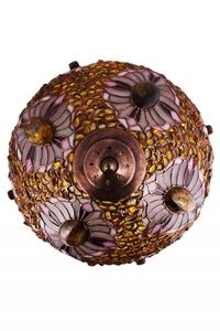 Лампа из витражного стекла и камней янтаря