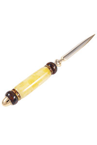 Нож для писем с янтарной рукояткой