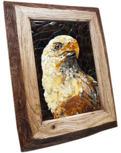 Картина из камней янтаря «Орел»