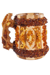 Сувенир инкрустированный янтарем «Пивная кружка»