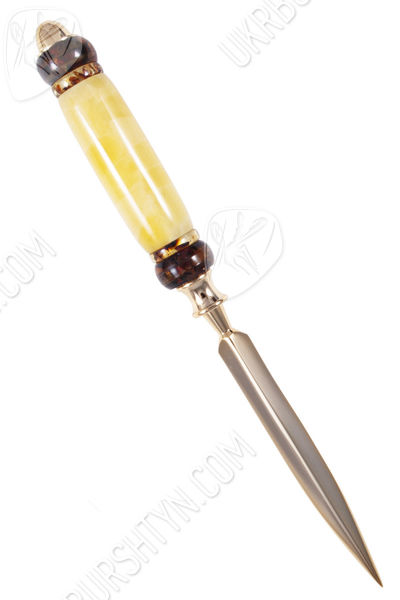 Нож для писем с янтарной рукояткой
