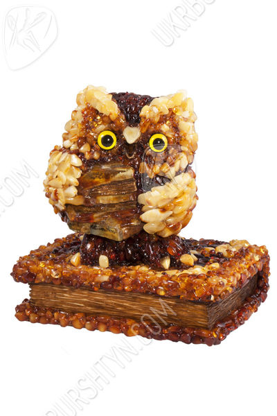 Статуэтка инкрустированная янтарем «Сова»